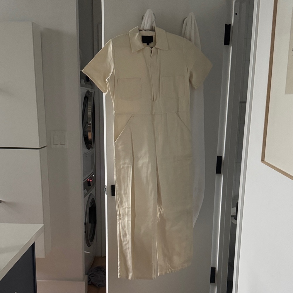 No. 6 Cream Short-Sleeve Utility Jumpsuit